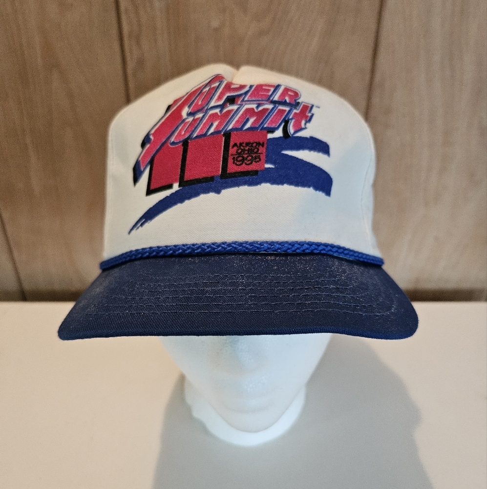 Vintage Summit Racing Super Summit Akron Ohio 1995 Snapback Hat In White OSFM